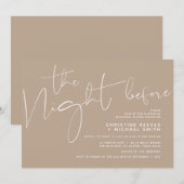 Minimalistisch zwart-Script bruiloft-repetitie voo Kaart (Voorkant / Achterkant)