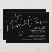 Minimalistisch zwart-Script bruiloft-repetitie voo Kaart (Voorkant / Achterkant)