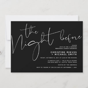 Minimalistisch zwart-Script bruiloft-repetitie voo Kaart