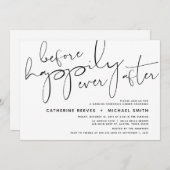 Minimalistisch zwart-Script bruiloft repetitief av Kaart (Voorkant / Achterkant)