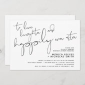 Minimalistisch zwart-Script bruiloft repetitief av Kaart (Voorkant / Achterkant)