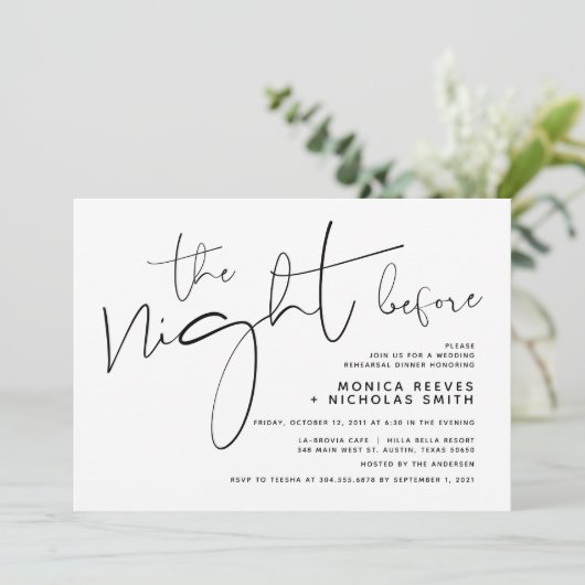 Minimalistisch zwart-Script bruiloft repetitief av Kaart (Staand voorkant)