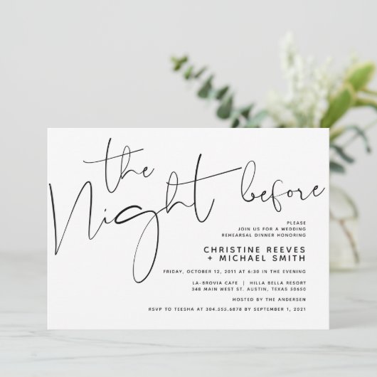 Minimalistisch zwart-Script bruiloft repetitief av Kaart (Staand voorkant)