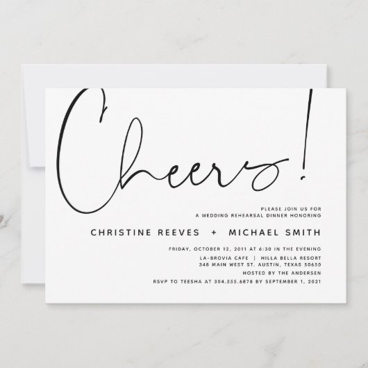 Minimalistisch zwart-Script bruiloft repetitief av Kaart (Voorkant)