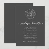 Minimalistisch zwart Script Calligraphy Weddenscha Kaart (Voorkant / Achterkant)