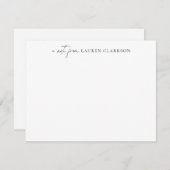 Minimalistisch zwart script en Serif Note-Kaart Notitiekaartje (Voorkant / Achterkant)