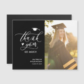 Minimalistisch zwart-Script foto-Afstuderen - Hart (Voorkant / Achterkant)