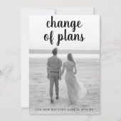 Minimalistisch zwart script handschrift foto-bruil aankondiging (Voorkant)