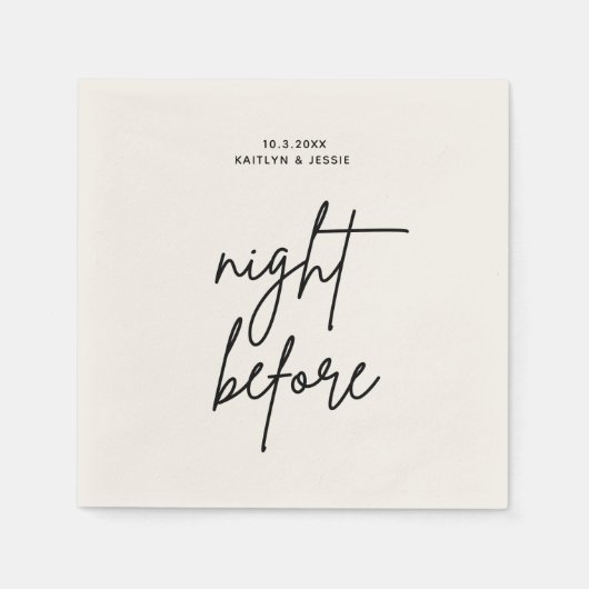 Minimalistisch zwart Script-nacht voor repetitie Servet (Voorkant)