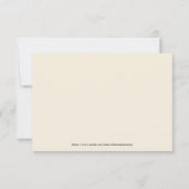 Minimalistisch zwart script op beige bruiloft deta kaart (Achterkant)