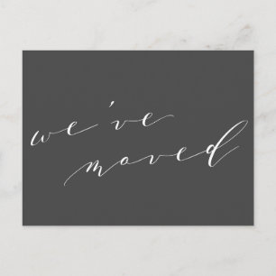 Minimalistisch zwart script We hebben New Home Mov Briefkaart