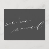 Minimalistisch zwart script We hebben New Home Mov Briefkaart (Voorkant)