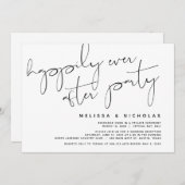 Minimalistisch zwart script, weddenschap-elopement kaart (Voorkant / Achterkant)