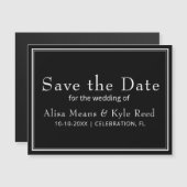 Minimalistisch Zwart Sla de datummagneet op (Voorkant / Achterkant)