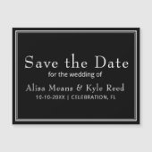 Minimalistisch Zwart Sla de datummagneet op (Voorkant)