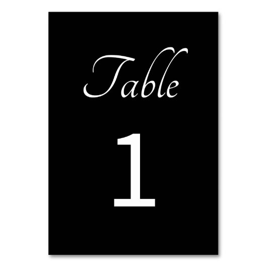 Minimalistisch: Zwart Tafelnummer (Voorkant)