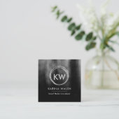 Minimalistisch zwart textuur vierkant visitekaartj vierkante visitekaartje (Staand voorkant)