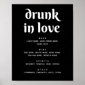 Minimalistisch zwart trouwbalkteken | Drunk In Lov Poster (Voorkant)