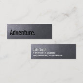 Minimalistisch zwart Typografie-avontuur Mini Visitekaartje (Voorkant / Achterkant)