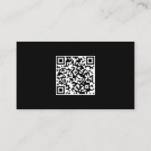 Minimalistisch zwart Visitekaartje met QR-code (Achterkant)