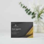 Minimalistisch zwart Visitekaartje of Identity Kaa (Staand voorkant)