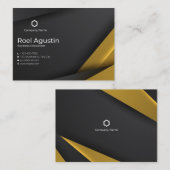 Minimalistisch zwart Visitekaartje of Identity Kaa (Voorkant / Achterkant)