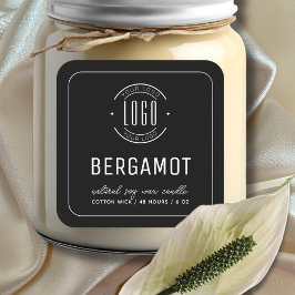 Minimalistisch zwart voeg je logo border kaarsenla vierkante sticker