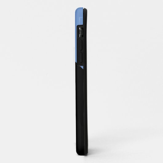 Minimalistisch zwart-waterblauw Monogramme initial Case-Mate iPhone Case (Achterkant/links)