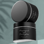 Minimalistisch zwart waterdicht cosmetica potje la waterfles etiket