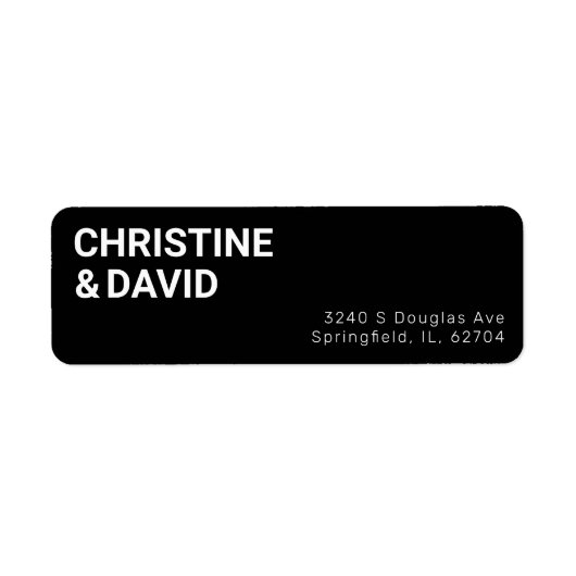 Minimalistisch zwart weddenschap met paar retourad etiket (Voorkant)