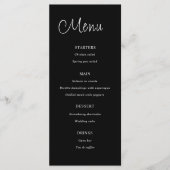 minimalistisch zwart | Wedding Flat Menu (Voorkant)