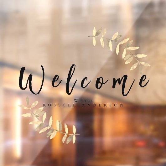 Minimalistisch zwart welkom raamsticker (Vel 2)