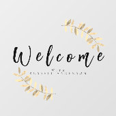 Minimalistisch zwart welkom raamsticker (Vel)