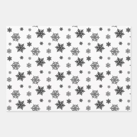 Minimalistisch zwart whisky Snowflake Patroon Inpakpapier Vel (Voorkant 3)