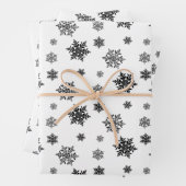 Minimalistisch zwart whisky Snowflake Patroon Inpakpapier Vel (In situ)