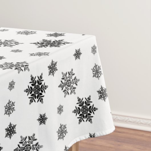 Minimalistisch zwart whisky Snowflake Patroon Tafelkleed (Voorbeeld)