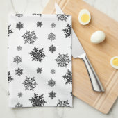 Minimalistisch zwart whisky Snowflake Patroon Theedoek (Quarter Fold)