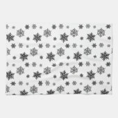 Minimalistisch zwart whisky Snowflake Patroon Theedoek (Horizontaal)