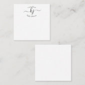 Minimalistisch zwart wit 2-monogram Initiaal Notitiekaartje (Voorkant / Achterkant)