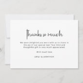 Minimalistisch zwart wit 3 foto's bruiloft dank u kaart (Voorkant)