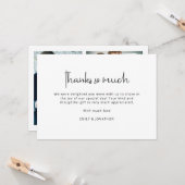 Minimalistisch zwart wit 3 foto's bruiloft dank u kaart (Voorkant / Achterkant in situ)