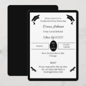 Minimalistisch zwart-wit aangepast Afstuderen Kaart (Voorkant / Achterkant)