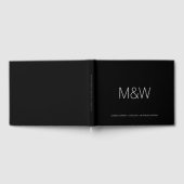 Minimalistisch zwart-wit aangepast chic Weddenscha Gastenboek (Volledig)