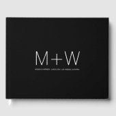 Minimalistisch zwart wit aangepast elegant chic We Gastenboek (Voorkant)