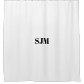 Minimalistisch zwart-wit Aangepast monogram initia Douchegordijn (Voorkant)