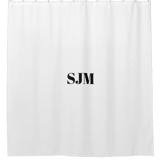 Minimalistisch zwart-wit Aangepast monogram initia Douchegordijn (Voorkant)