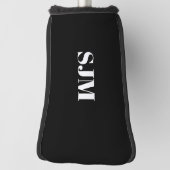 Minimalistisch zwart-wit Aangepast monogram initia Golfheadcover (Draai 90)