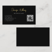 Minimalistisch zwart-wit aangepast QR-code script Visitekaartje (Voorkant / Achterkant)