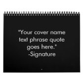 Minimalistisch zwart wit aangepaste gepersonalisee kalender (Hoes)