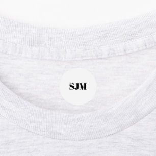 Minimalistisch zwart-wit Aangepaste monogram initi Labels